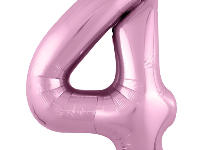 Balon cifra din folie "4" roz foto